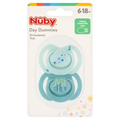 Nuby Day Dummies Orthodontic Teat 6-18 Months 2 Pack