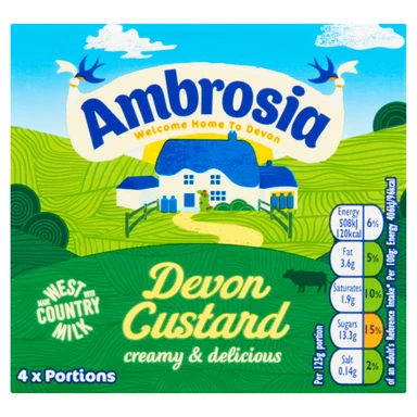Ambrosia Ready To Serve Devon Custard Carton 500g