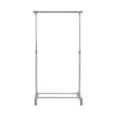 Maison by Premier Grey and Chrome Finish Clothes Hanging Rail With Wheels