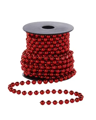 WeRChristmas Beaded Christmas Tree Garland, Red, 10 m