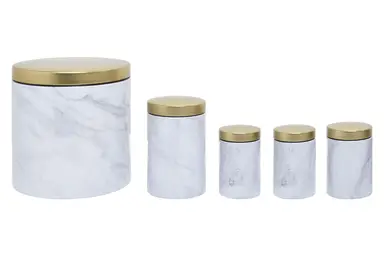 Maison by Premier 5 Piece Kitchen  Storage Set in  Marble Effect