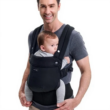 Momcozy Babydraagzak Katoen Zacht Ergonomisch 3-20kg Lichtgewicht Comfortabel Zwart