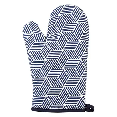 Maison by Premier Oven Glove Modern Retro Navy/White