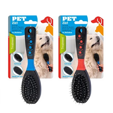 Runder 2-in-1-Kamm für Hunde, 1 Stück, zufällige Farbe