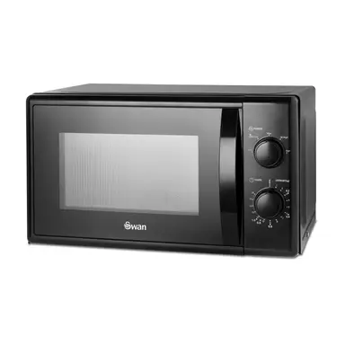 Swan Manual Microwave - 700W, 20L, Black, with 5 Power Levels, 35 Minute Timer, SM4420BLK