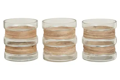 Interiors by Premier Candle Holder Kuta Tealight Natural 3pcs