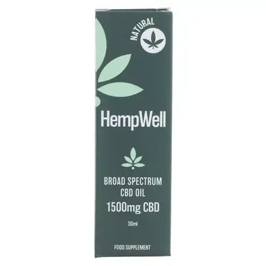 HEMPWELL - Broad Spectrum CBD Oil 1500mg - Natural Flavour - 30ML