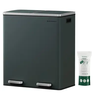 Trash Can, 58.5x36x65cm, Greenish Grey