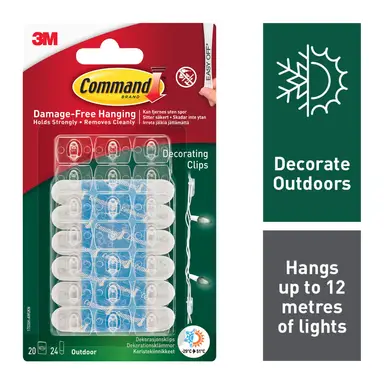 3M Command Outdoor Decorating Clips with Water-Resistant Strips