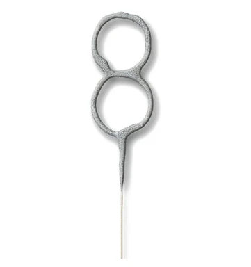 Morrisons Cake Candle Sparkler Number 8 Silver