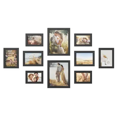 Songmics Photo Frame Collage Set Black 10pcs