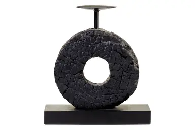 Fifty Five South Candle Holder Fidel Charred Black Small