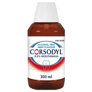 Corsodyl Medicated Antibacterial Mouthwash Alcohol Free 300ml
