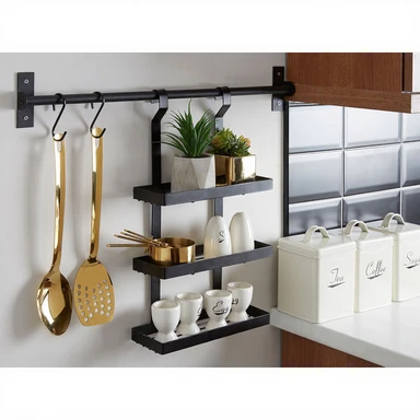 Maison by Premier Matt Black Three Level Hanging Rack