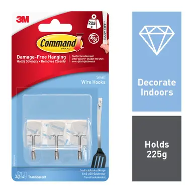 3M Command Small Wire Clear Hooks and Strips