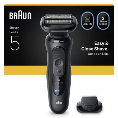 Braun Series 5 Electric Shaver, 50-Minute Cordless Runtime, Wet & Dry Use, 100% Waterproof, Model 52-N1200S, Black