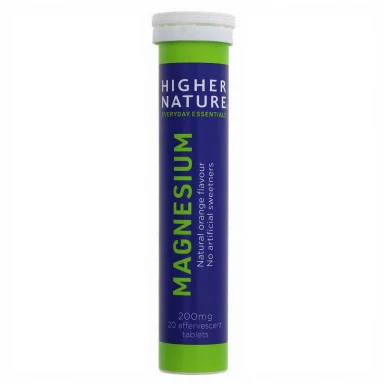 HIGHER NATURE - Magnesium Effervescent - 200mg Per Tablet - 20 TABS