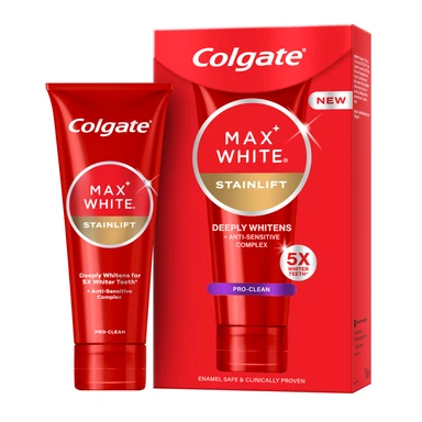 Colgate Max White Stainlift Pro Clean Teeth Whitening Toothpaste 75ml