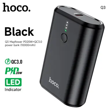 HOCO Q3 10000mAh Power Bank - Black