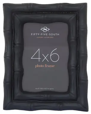 Interiors by Premier Photo Frame Hiba Bamboo Black 4x6"