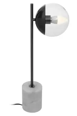 Interiors by Premier Table Lamp Revive Marble Black/White 56cm