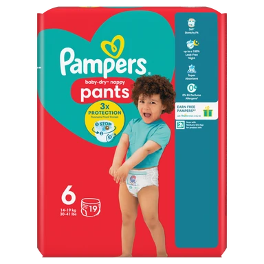 Pampers Baby-Dry Nappy Pants Size 6 19 pack