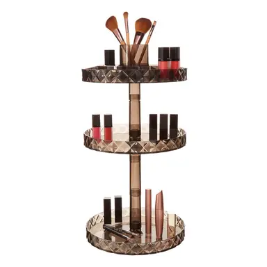 Maison by Premier Beauty Three Tier Revolving Black Cosmetic Organiser