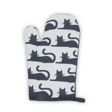 Maison by Premier Oven Glove Black Cat Black/White