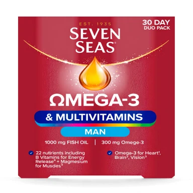 Seven Seas Omega-3 & Multivitamins Man Supplements, 30-Day Pack