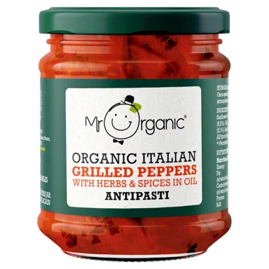 Mr Organic Organic Grilled Peppers Antipasti 190g