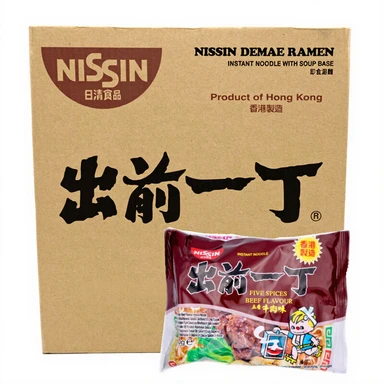 Nissin Uit Voor Een Duit noedels 5 kruiden rundvlees smaak 100g*30