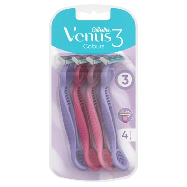 Gillette Venus 3 Colours Disposable Razors Pack Of 4