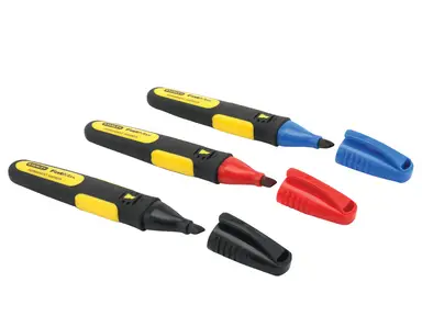 Stanley FatMax® Chisel Tip Marker 3 Pack (Black, Blue & Red Markers Included)