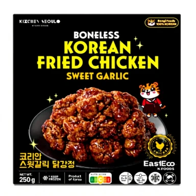 EastEco KFC ohne Knochen | Süßer Knoblauch 250g Knoblauch-Hähnchen ohne Knochen