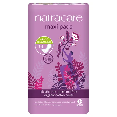 Natracare Organic Cotton Cover Maxi Regular 14 Pads