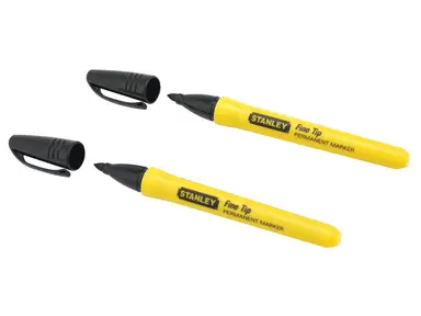 Stanley Fine Tip Permanent Marker Black 2 Pack