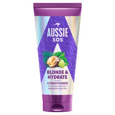 Aussie SOS Blonde & Hydrate Conditioner for Bleached Highlighted and Grey Hair 200ml