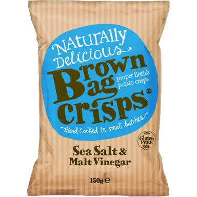 Brown Bag Crisps Sea Salt & Malt Vinegar Crisps 150g