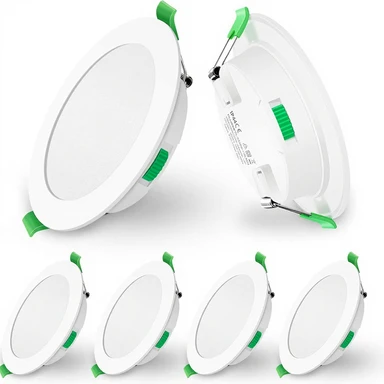 ALUSSO LED-inbouwspotjes, Plat 230 V, 10 W, 800 lm, Dimbaar, Inbouwdiepte 30 mm, Warm wit/Neutraal wit/Koel wit, Kiesbaar, IP44 LED-spotjes voor badkamer