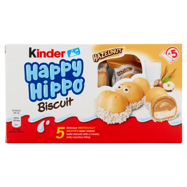 Kinder Happy Hippo Milk And Hazelnut Biscuits 5 x 20.7g