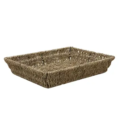 JVL Hand Woven Seagrass Rectangular Storage Tray