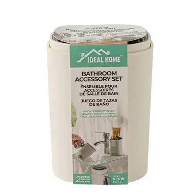 Ideal Home Bathroom Accessory Set Cup & Holder
