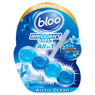 Bloo Brilliant Gel Allin1 Toilet Rim Block, Arctic Ocean, SIngle Pack