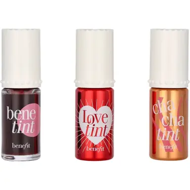 Benefit Lip Tints to Love Set 18 ml - 3x6ml - 1x Chachatint Lip & Cheek Stain 6ml/1x Lovetint Lip & Cheek Stain 6ml/1x Benetint Lip & Cheek Stain 6ml