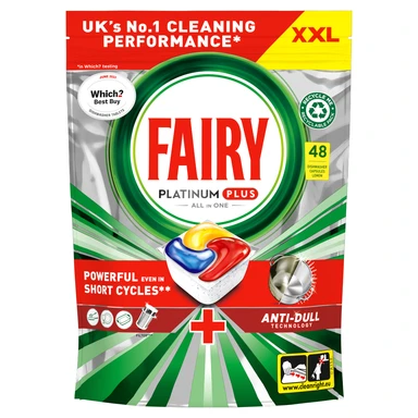 Fairy Platinum Plus All In One Dishwasher Tablets, Lemon, 48 Capsules