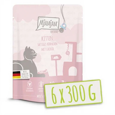 MjAMjAM - Quetschie - Kitten - Sappige kip met wilde zalm 6 x 300 g