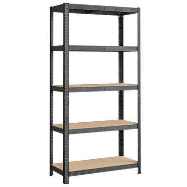 Shelving Heavy Duty 5 Shelves Grey/Natural 40x90x180cm 2 Pcs