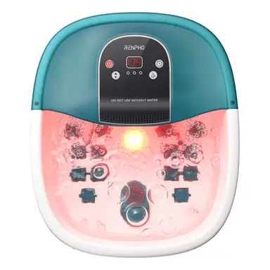 RENPHO Foot Spa Bath Massager – 3 Program Shiatsu Vibration & Heat, Pedicure Kit Included – Blue, PUK-R-X002-GN