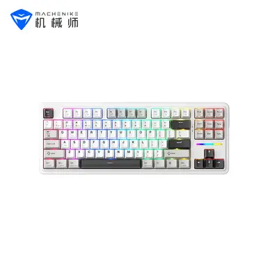 Machenike KG87 80% Mechanical Tri-Mode Keyboard, QWERTY US layout, Gasket Mount, Silver Switch-White