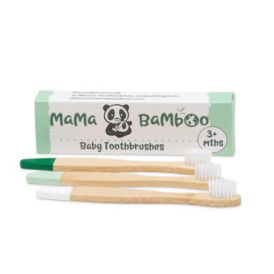 Mama Bamboo Baby Toothbrushes 3+ Months 3 Pack
